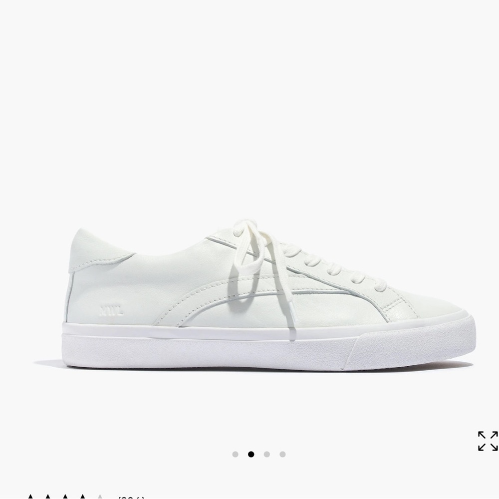 Madewell Women's Sidewalk White Low-Top Sneakers in Leather